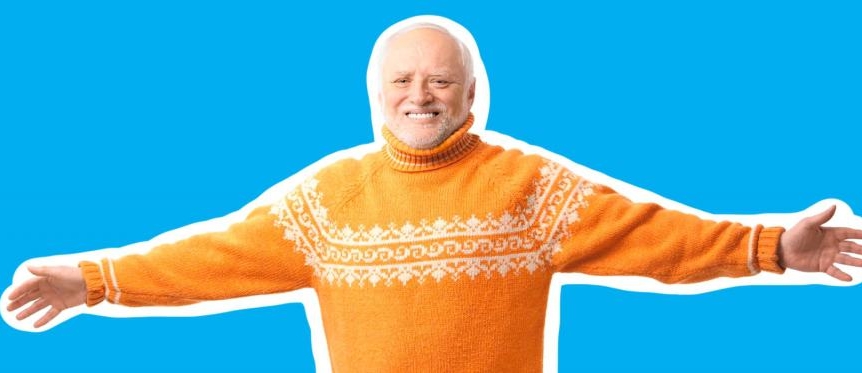 whatsapp stickers maken hide the pain harold