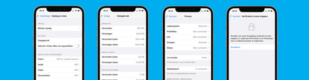 whatsapp instellingen data privacy