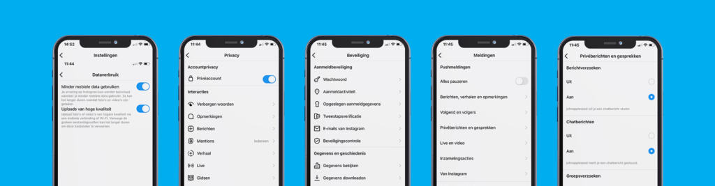 instagram instellingen data privacy
