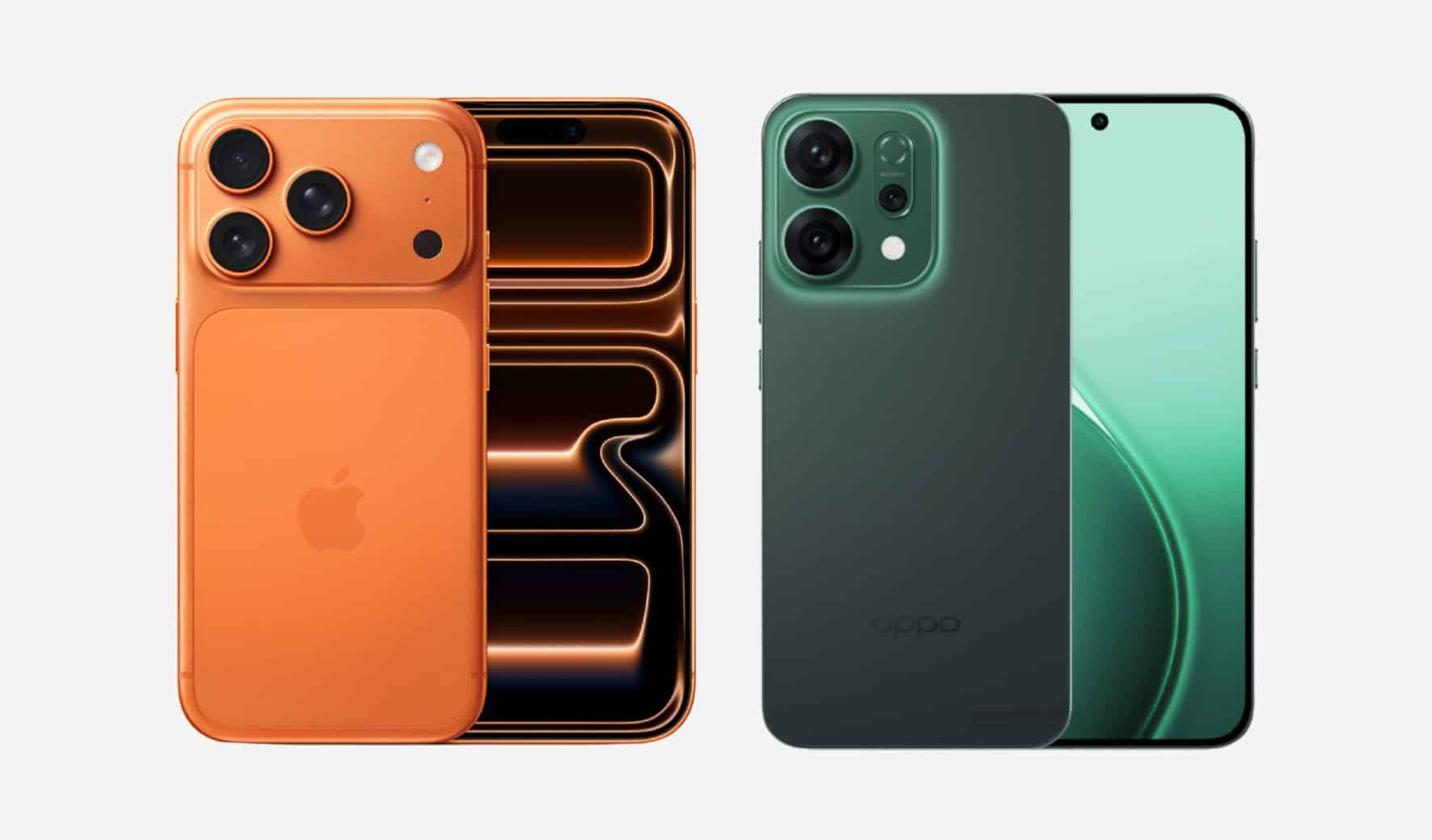 oppo reno14 versus iphone 17 vergelijking