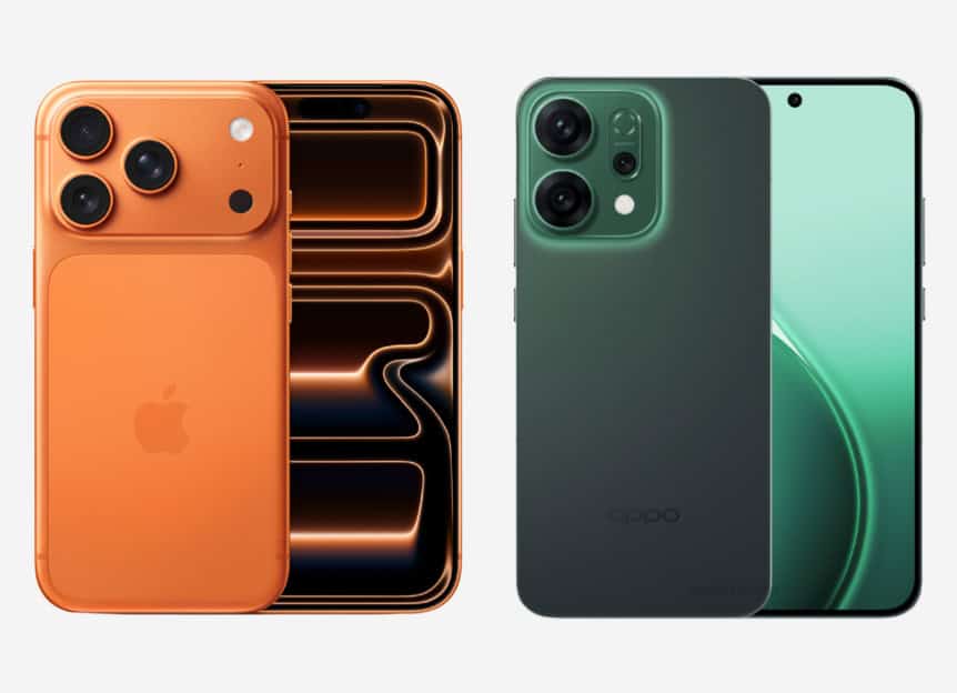 oppo reno14 versus iphone 17 vergelijking