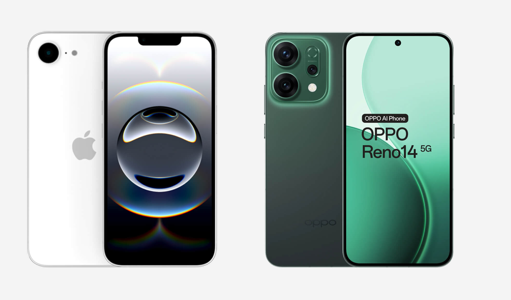 iphone 16e versus oppo reno14