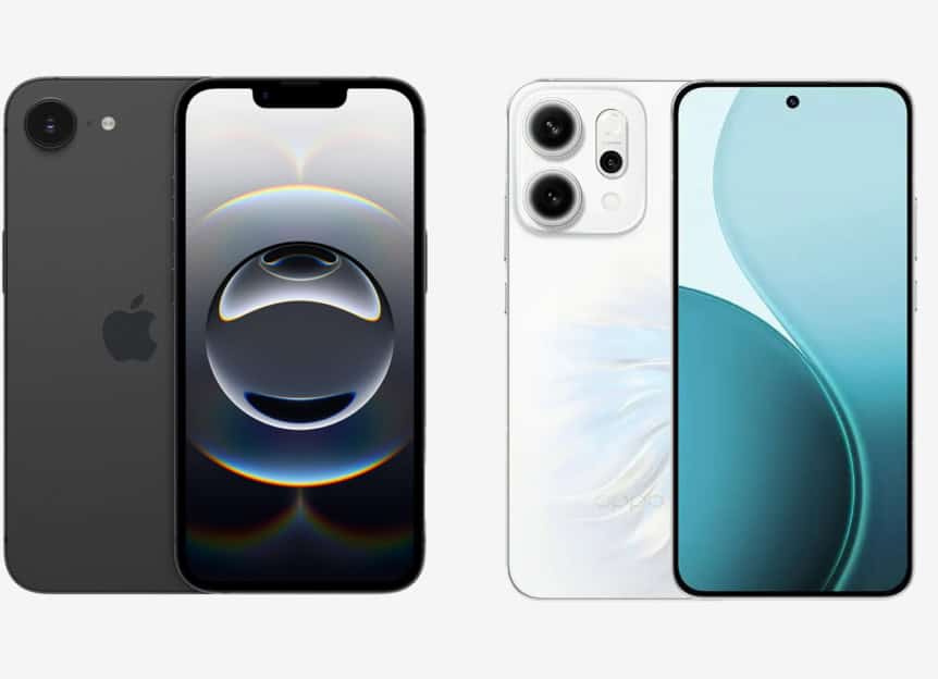 iphone 16e versus oppo reno14 vergelijking